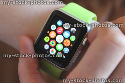 Stock image of Apps screen on Apple Watch Sport clock face