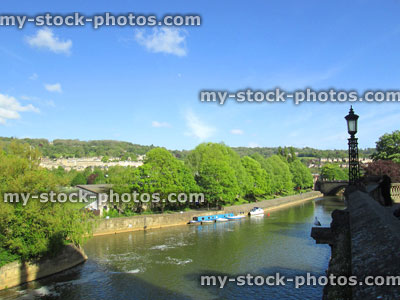 Stock image of River Avon by Pulteney Bridge, Bath, England, UK