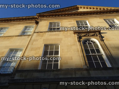 Stock image of historic Georgian architecture of Bath stone house in sunshine