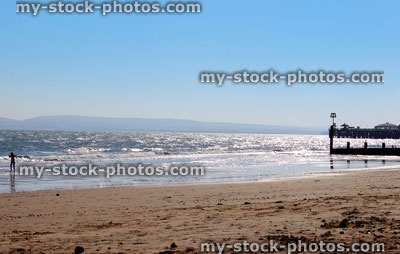Stock image of beach at Bournemouth, England, with sand and sea