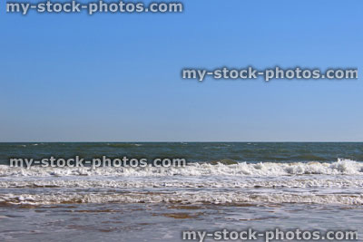 Stock image of sea, surf and waves at Bournemouth, Dorset, England