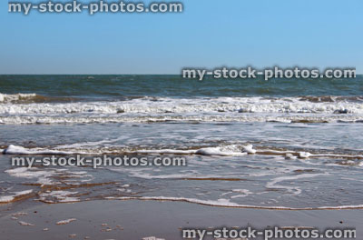 Stock image of sea and waves at Bournemouth, Dorset, England
