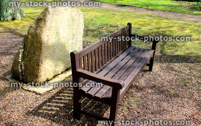 Stock image of wooden bench / garden seat in park