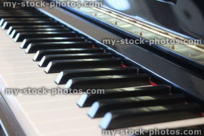 Stock image of black and white piano keys / keyboard musical instrument