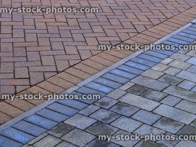 Stock image of block paved drive with red / grey bricks, block paving