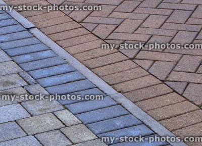 Stock image of block paved driveway with red / grey bricks, block paving
