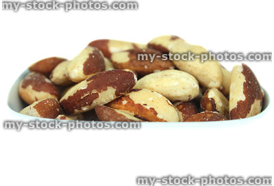 Stock image of brazil nuts, healthy snack foods, vitamins and minerals