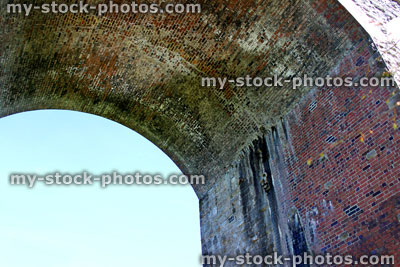 Stock image of red brick architecture of bridge / viaduct arch 