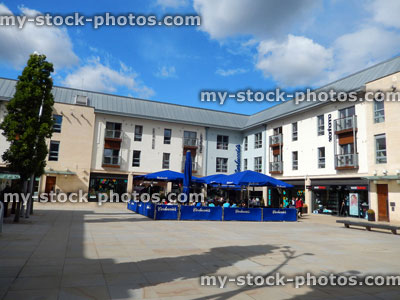Stock image of al fresco dining at cafes in Bristol, England