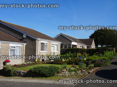 Stock image of brick-built bungalows and single-storey accommodation for elderly residents