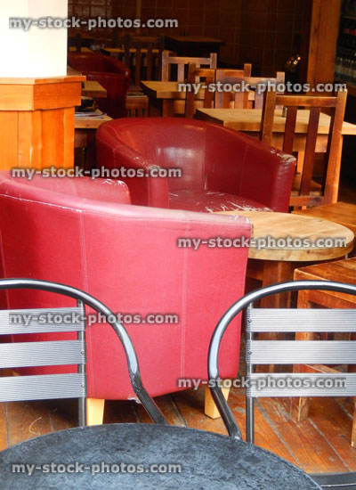 Stock image of aluminium bistro set of cafe table and chairs, alfresco dining