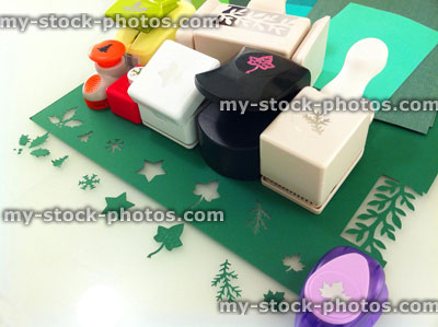 Stock image of card punches used for greeting card embellishments