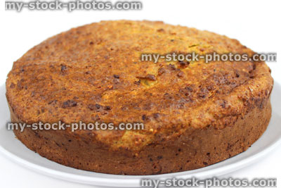 Stock image of homemade apple and walnut fruit cake, apple cake