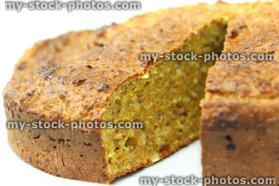 Stock image of homemade apple and walnut fruit cake, carrot cake