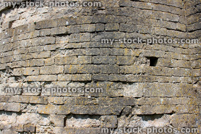 Stock image of ancient stone brick wall, part of medieval castle ruins