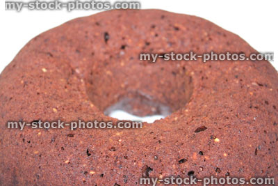 Stock image of homemade chocolate Bundt cake, beetroot and chocolate ring cake