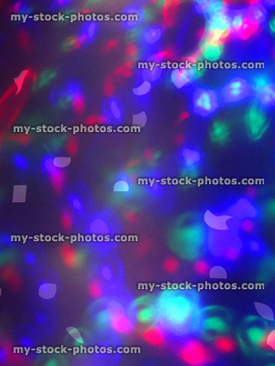 Stock image of defocused multi coloured Christmas lights background, bokeh