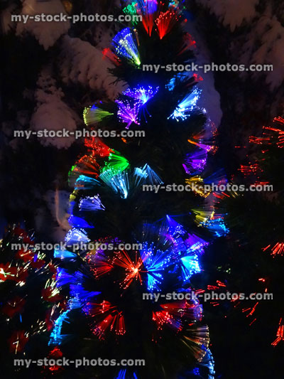Stock image of Fibre optic Christmas tree, twinkling needle foliage, lights 