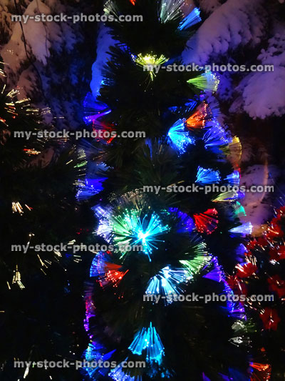 Stock image of Fibre optic Christmas tree, twinkling needle foliage, lights 