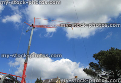 Stock image of construction site with building work and large crane