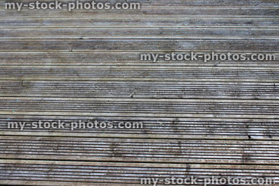 Stock image of weathered decking timber with no staining or preservatives