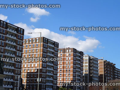 Stock image of blocks of flats / apartment blocks built as affordable housing