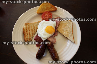 Stock image of fried breakfast man with sausage legs, children's food