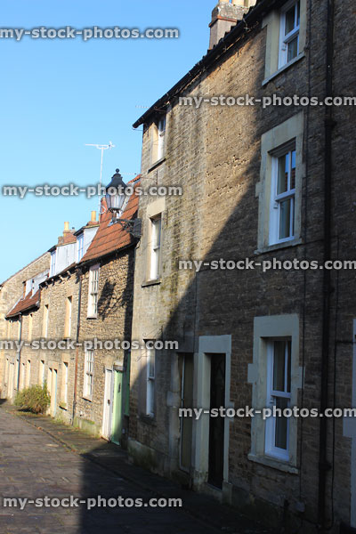 Stock image of old historic houses / homes located in Frome, Somerset