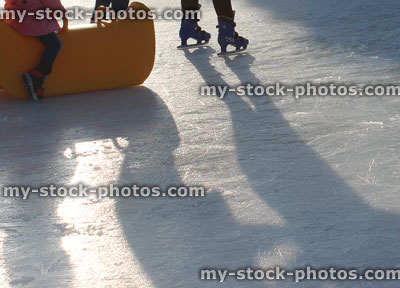 Stock image of outdoor ice skating rink on sunny winter's day