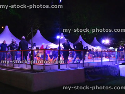 Stock image of ice skating rink in Bournemouth Lower-Gardens at Christmas