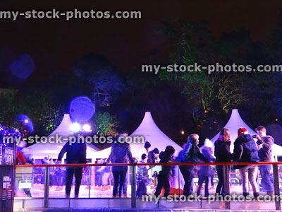 Stock image of Christmas ice skating rink in Bournemouth Lower Gardens