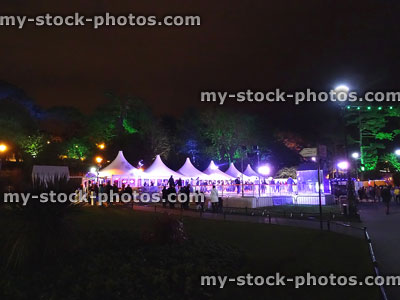 Stock image of Bournemouth ice skating rink at night, in park