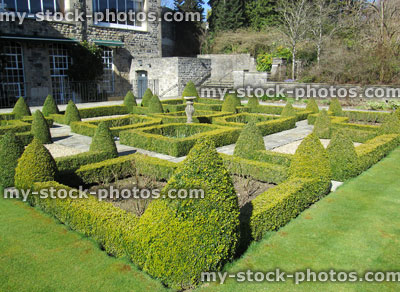 Stock image of Topiary Box Hedge Garden