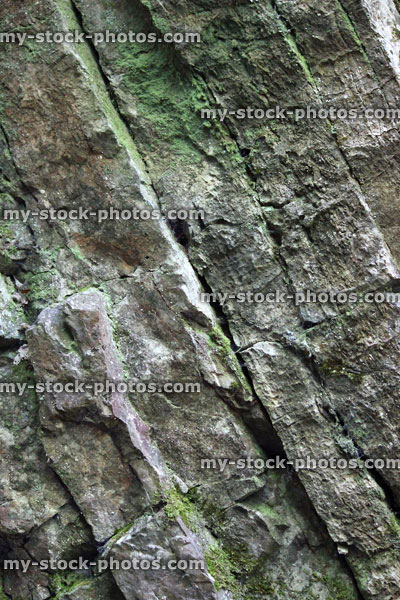 Stock image of rock strata wall, exposed layers, limestone rocks, geology