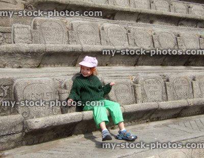 Stock image of little girl in Minack Theatre stalls