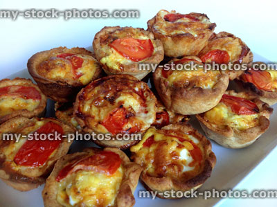 Stock image of mini quiches (homemade savoury flans)