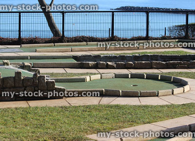 Stock image of beach mini / crazy golf course with seaside views