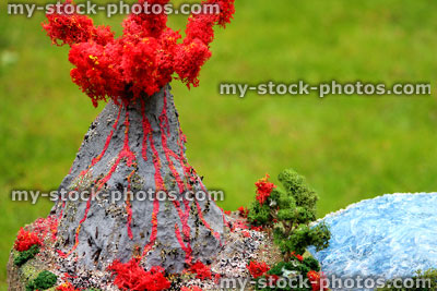 Stock image of homemade model volcano made for school project, geography