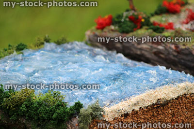Stock image of model water / sea made using clear silicon sealant