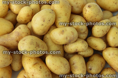 Stock image of new potatoes, ready to boil for potato salad