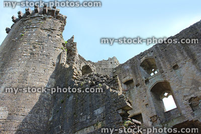 Stock image of Nunney Castle ruins, near Frome, Somerset, England, UK