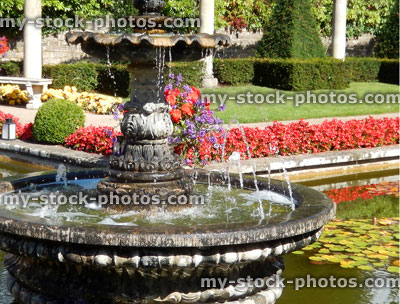 Stock image of beautiful stone fountain in park, ornamental water feature