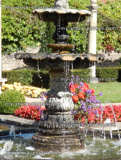 Stock image of beautiful stone fountain in park, ornamental water feature