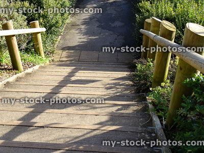 Stock image of outdoor wooden and concrete steps / stairs in park
