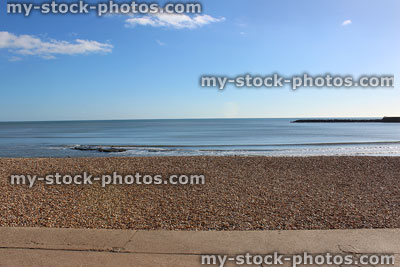 Stock image of different surfaces at seaside, concrete, beach, sea, sky