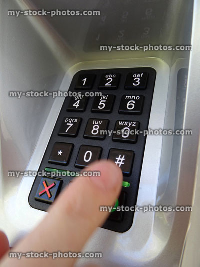 Stock image of chip and pin machine numbers, credit card payment