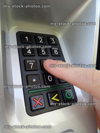 Stock image of chip and pin machine numbers, credit card payment