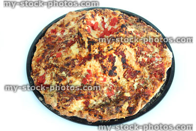 Stock image of pizza volcano model / margherita pizza in shape of volcano