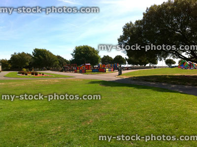 Stock image of park in the summer, at Portsmouth, England