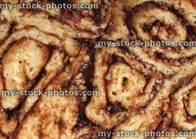 Stock image of traditional povitica bread, nut roll with sweet yeast dough, swirls